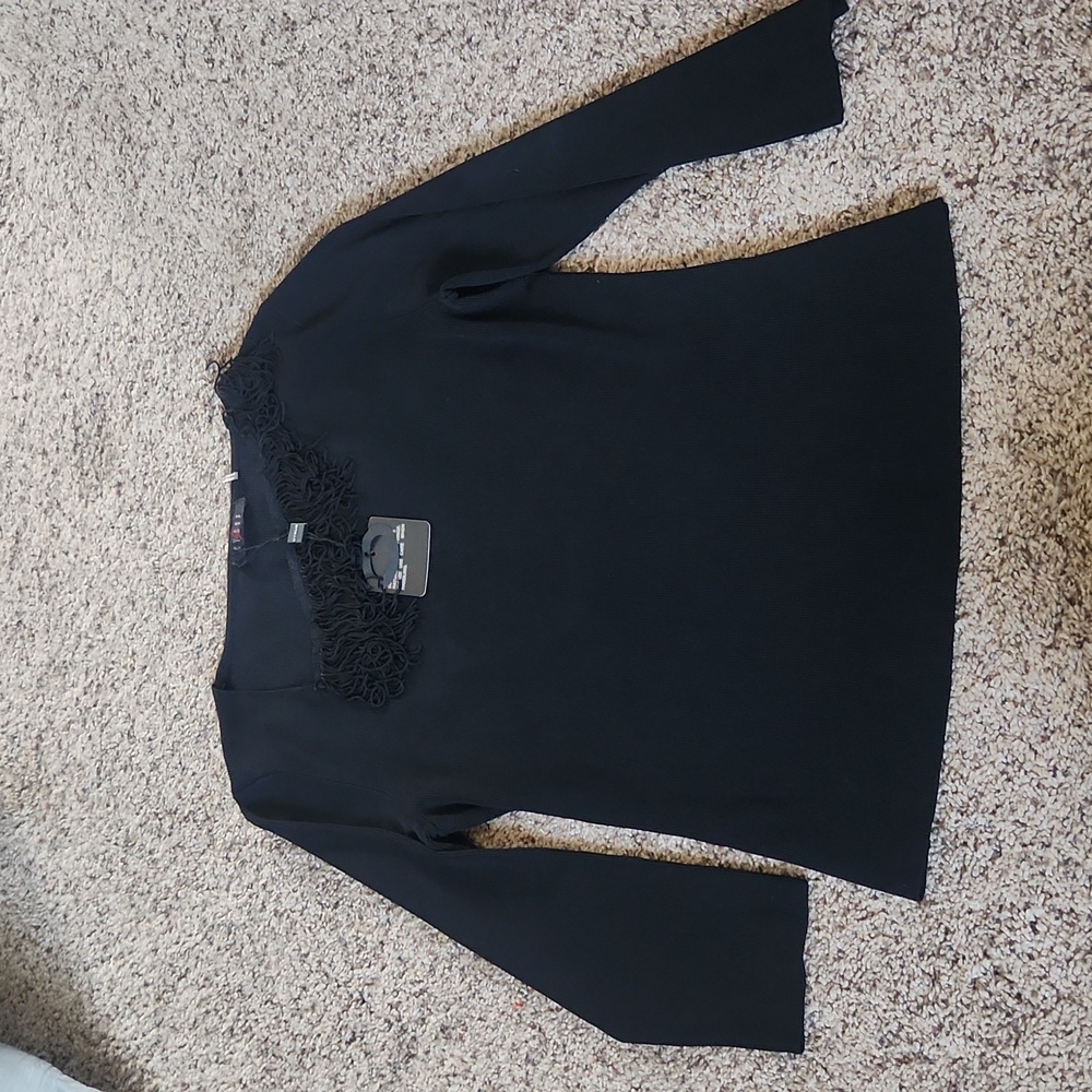 Cyrus black shirt with fringe